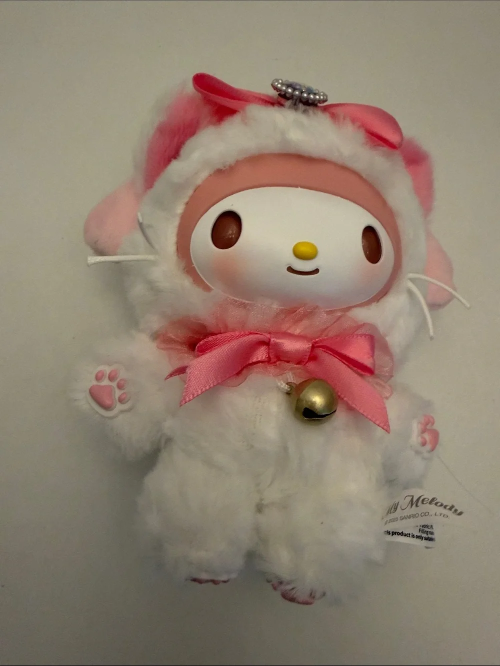 Sanrio My Melody Cat Plush - White and Pink Accents